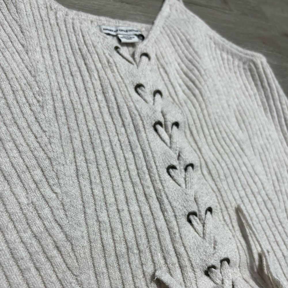 American Eagle Tie Front Ribbed Tank Women’s Size Medium - Picture 6 of 9